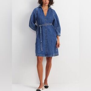 Denim Kimono Style Dress with Belt